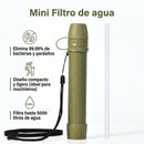 Mini Filtro Purificador de Agua para Supervivencia – Pajita Portátil