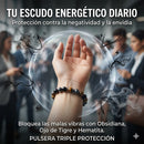 Pulsera de triple protección con piedras naturales