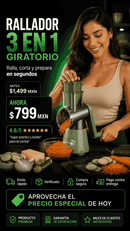 Rallador 3 en 1  Giratorio
