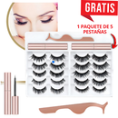 🔥 MEGA PROMOCIÓN 2x1 🔥 Compra 1 paquete de 5 pestañas y llévate 10 pestañas magnéticas 3D + delineador GRATIS 😍